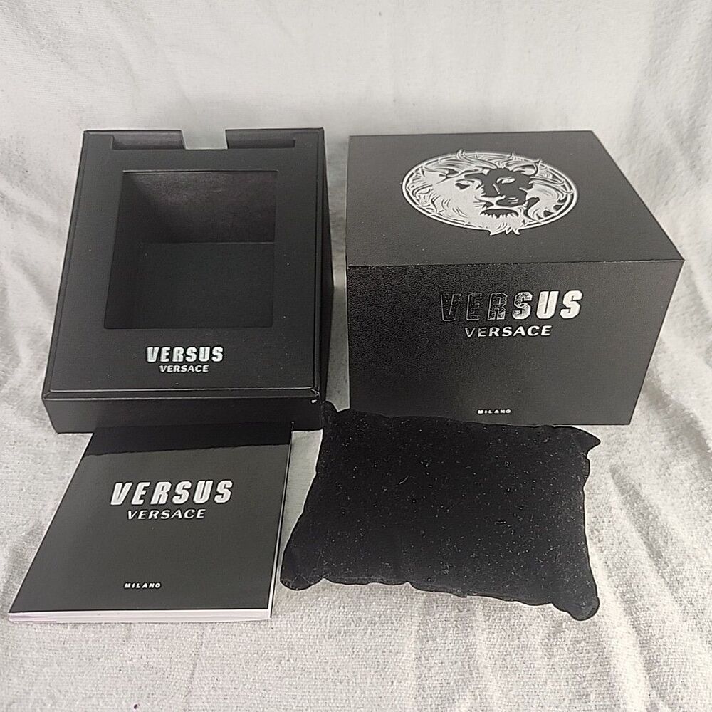 Watch Box Genuine Versus Versace Milano Black/Silver Watch Box, Book, Pillow